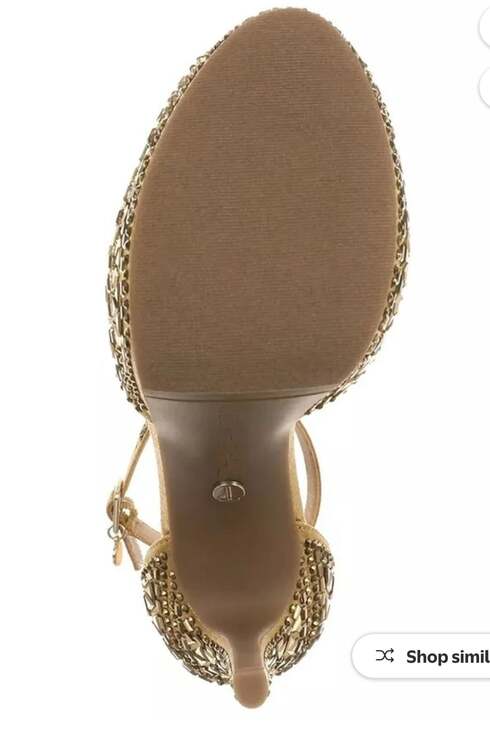 Thalia Sodi 'Chace' Embellished Gold T-Strap Platform Pumps. NIB. SZ 7.5! - Picture 4 of 8
